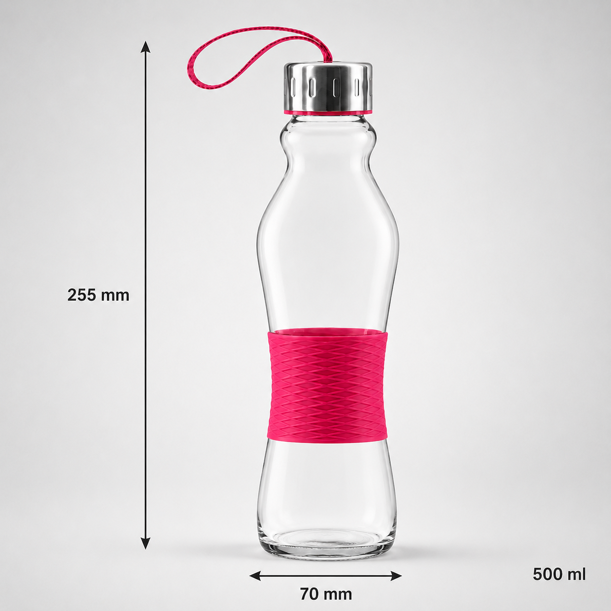 Consol Glass Grip & Go Bottle with handle 500ml - Image 2